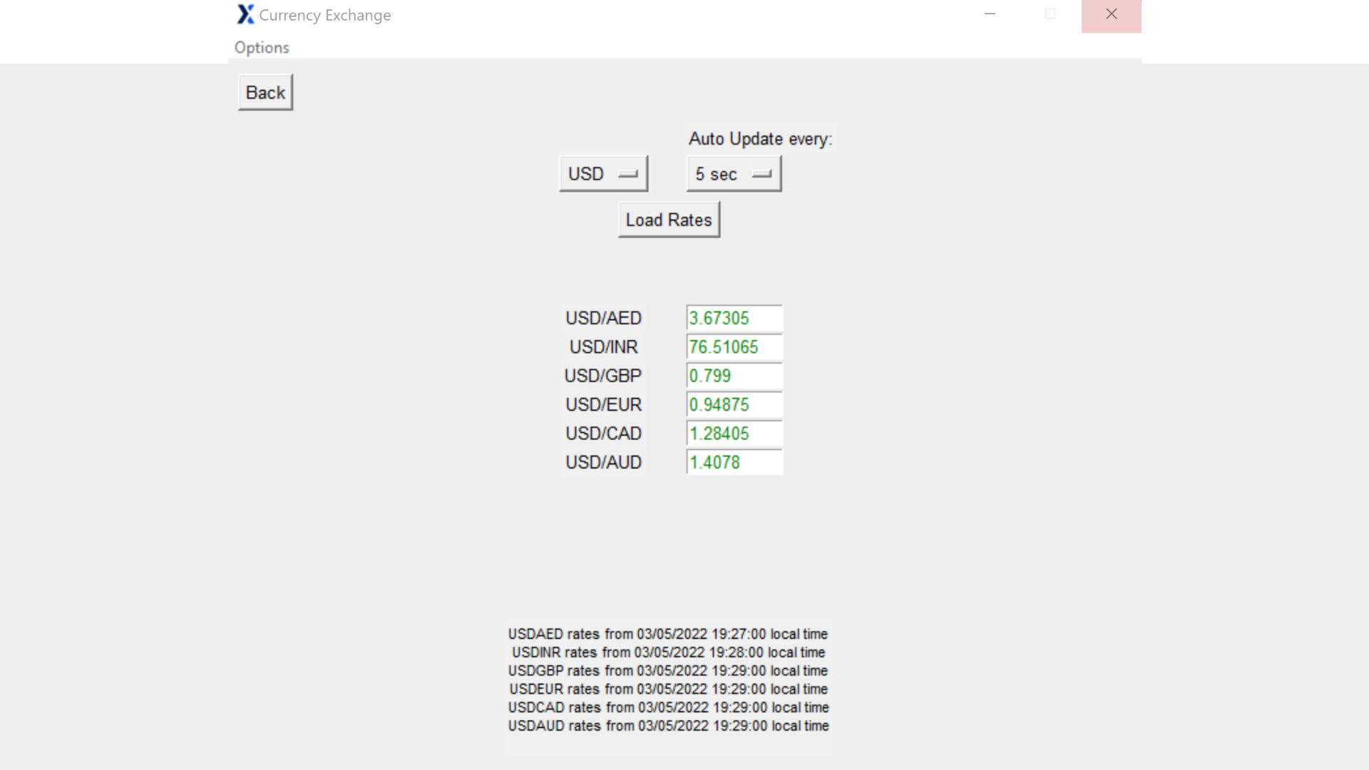 Currency Rates Tracker